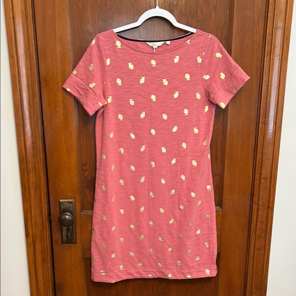 Boden Pink Sheath Mini Dress Short Sleeve Crew Neck
